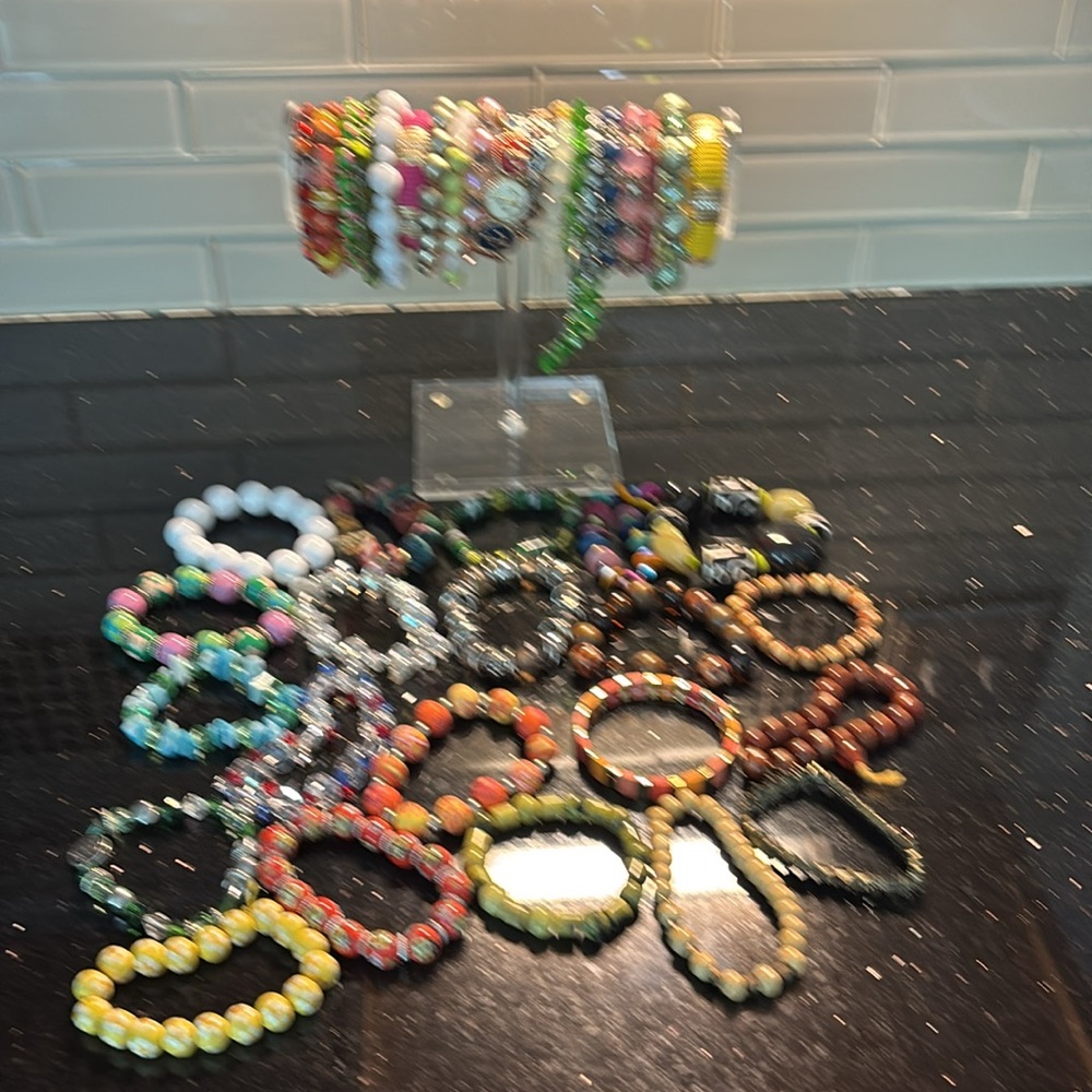 Beaded bracelets lot.
